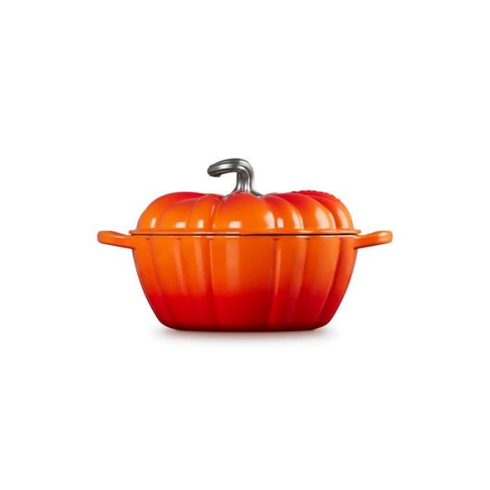 Cocotte Ancienne Le Creuset En Fonte Orange - Diamètre 20 Cm - Fabriquée En France
