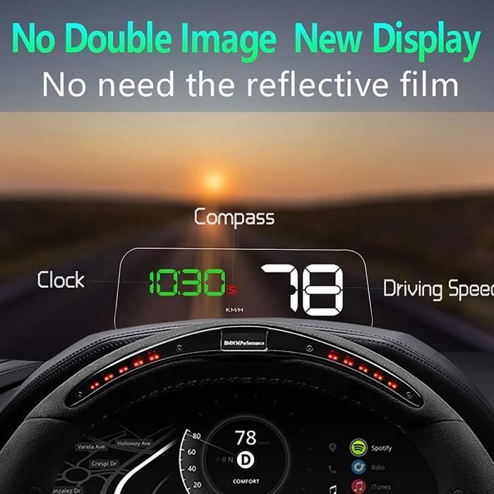 Car HUD Head Up Display, 3,5 Pouces Voiture Vitesse Projecteur, Affichage  Numérique HD Universel Projecteur OBD2, Pare-Brise De A819 - Cdiscount Auto