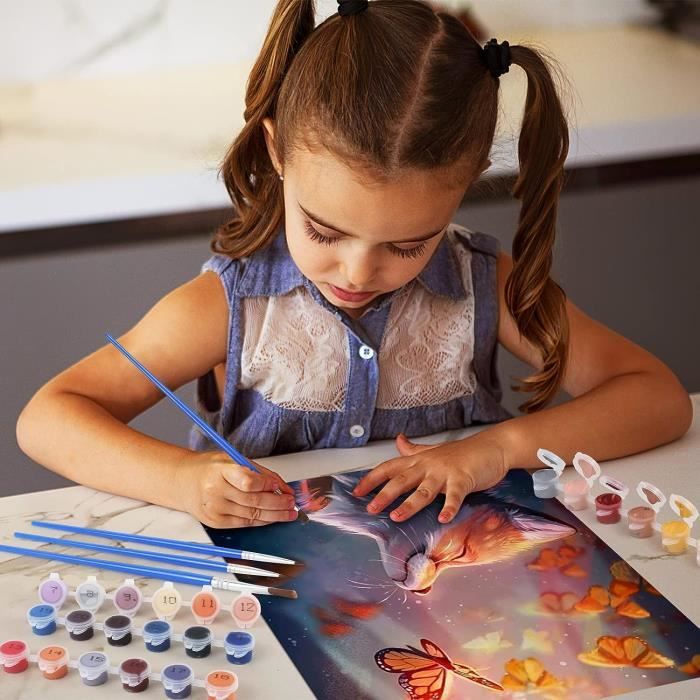 Peinture Numero Adulte Enfant, Tableau D'Art Cadeau Fille 6 7 8 9 10 Ans  Peinture Par Numero Enfant Tableau A Peindre Avec N[u358] - Cdiscount  Beaux-Arts et Loisirs créatifs