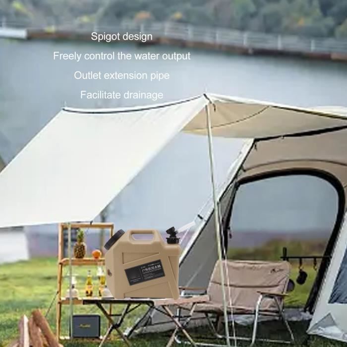 SunniY Camping Jerrican Alimentaire avec Robinet 5L 8L, Épaississement PC,  Reservoir Deau Potable Portatifs, Parfait pour Camping Car Voyage Voiture