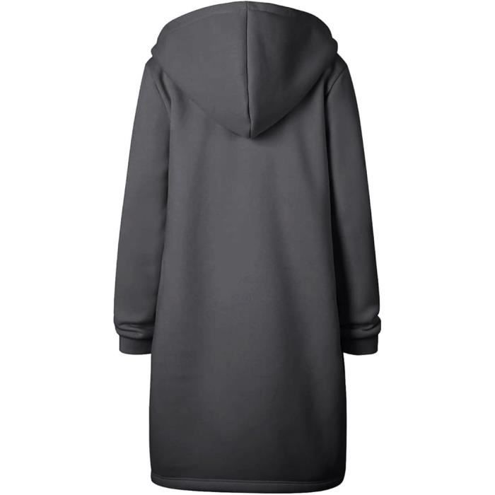 HOT Manteau Sweat Long Capuche Femme Veste Femme à