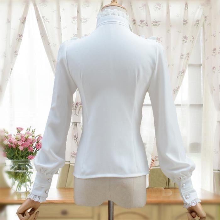 Blouse femme Vintage femme Lolita chemise gothique mousseline de