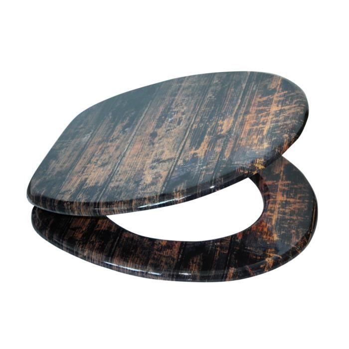 Abattant WC Vintage Finition de haute qualite Charnieres robustes Fixation facile Cdiscount Bricolage