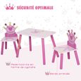 Ensemble table et chaises enfant design princesse - HOMCOM - bois pin MDF - rose-3