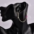 LCC® boucles d'oreille creole piercing fantaisie femme fille grande bijoux anneaux couleur doré hommes cadeau retro design-3