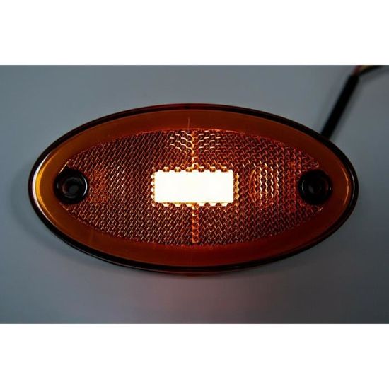 Feu De Position Latéral à LED Orange, Ovale Universel, Pour Remorque, 12V
