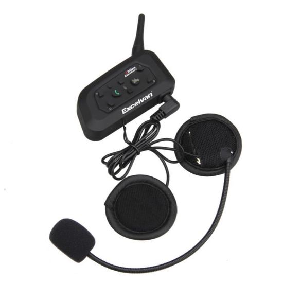 Excelvan V6-1200 BT Moto Intercom Oreillette Bluetooth Plug Casque de Moto  Interphone 1200M pour 6 Motards - Cdiscount Auto