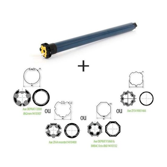 Kit Moteur Oximo RTS Pour Volet Roulant - 50 Mm, 30 Nm, Radio 433 MHz - Compatible Axe Octogonal 60 Mm