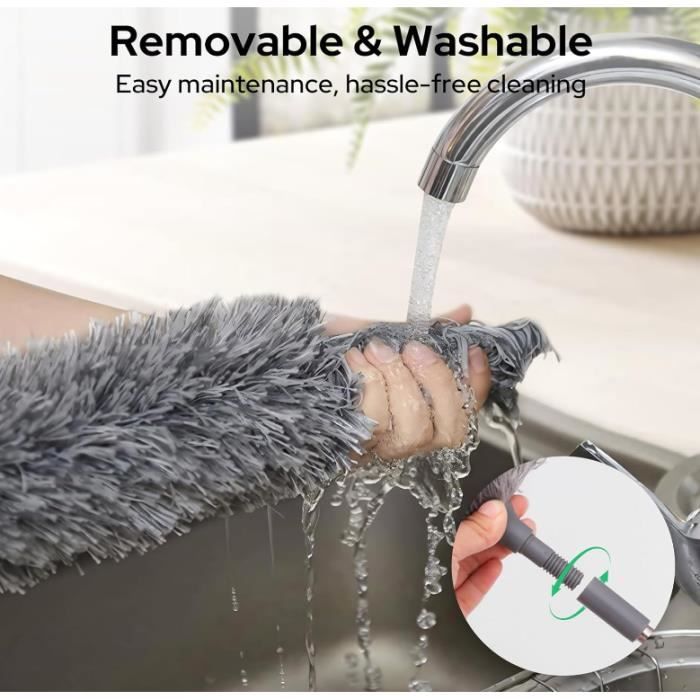 Plumeau Poussière Télescopique Plumeau Poussière en Télescopique Plumeau Lavable Microfibre