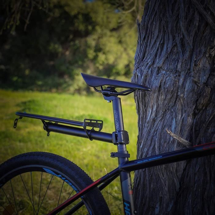 Porte-bagages arrière en aluminium sur tige de selle avec barres latérales
