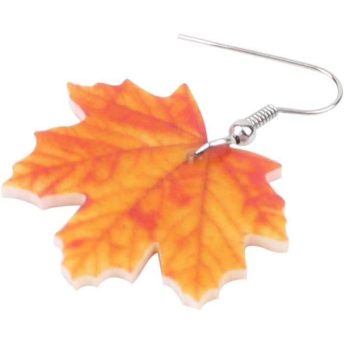 Boucles D'oreilles Pendantes En Métal Noirci Forme Feuilles - Neuf Sans Emballage