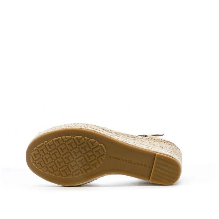 Sandales Compensées Camel Femme Tommy Hilfiger 10cm Marron