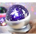 Cool rotatif veilleuse lampe de Projection ciel étoilé licorne enfant bébé sommeil romantique LED lampe(argent)-0
