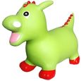 Hop Mon dinosaure sauteur vert + pompe de gonflage - Ballon Animal a sauter - Jouet enfant, Bebe 24 mois - Jusqu'a 50 kg-0