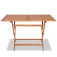 Table pliable de jardin - SLIKTAA - Rectangulaire - Bois de teck - 120x70x75 cm - Marron-0