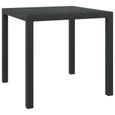 vidaXL Table de jardin Noir 80 x 80 x 74 cm Aluminium et WPC-0
