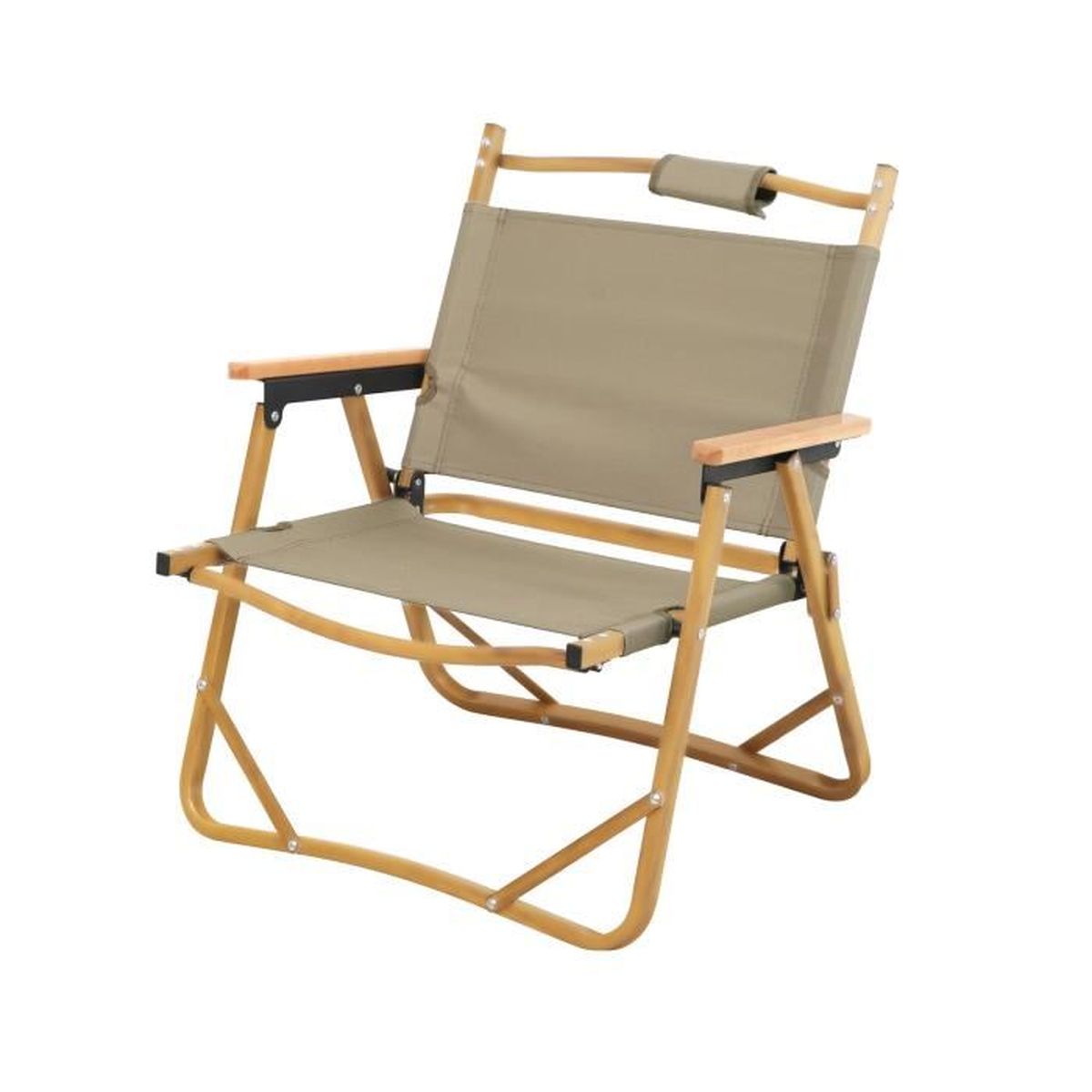 Chaise Pliante De Camping Redwood - En Toile Avec Accoudoirs - Noir - Pour Extérieur