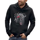 Sweat à capuche - PIXEL EVOLUTION - MOTO RACER - Homme - Noir - Manches longues