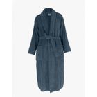 Peignoir col châle Eponge coton 380 gr/m² "Naïa" Vent du sud - Orage - Taille L