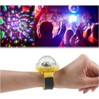  projecteur d'étoiles, lumières de boule de fête, montre disco pour enfants, mini veilleuse LED avec changement de couleur (jaune)