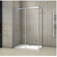 Cabine de douche en verre anticalcaire AICA - 100x80x195cm - installation d'angle