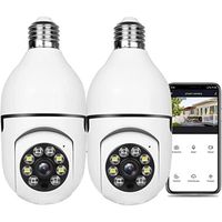 2 PCS TUYA  Caméra à ampoule E27, caméra de surveillance sans fil avec contrôle à distance via l'application