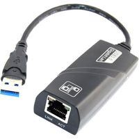  USB 3.0 vers RJ45 Gigabit Adaptateur réseau Ethernet 10/100/1000 Mbps Supporte de câble Ethernet