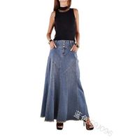 Jupe,Jupe longue en jean Denim pour femmes, Vintage, coupe Slim, bleu, Streetwear, coton Sexy, Harajuku, grande - Type 2-Blue