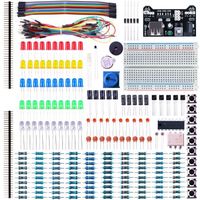 Fun Kit Composant Électronique Breadboard Câble Resistor Capacitor LED Potentiomètre pour Arduino Kit d'apprentissage