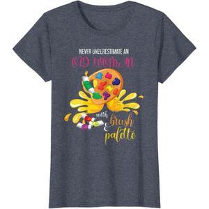 CRAYON DE COULEUR Peintre Retraité Cadeau Pour Femme Palette Dessinateur T-Shirt[V1114]