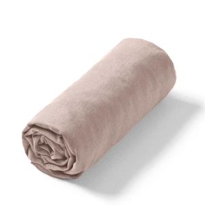 Drap Housse 100% Coton LOVELY HOME 160x200cm, Bonnet 35cm - Beige, Neuf
