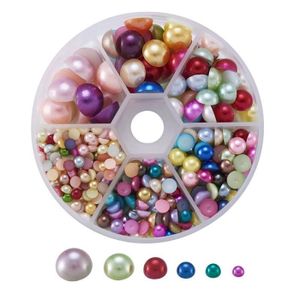 200 Mixte Couleur Acrylique Demi Perle Flatback Heart Cabochons 10 mm Ruban Motif