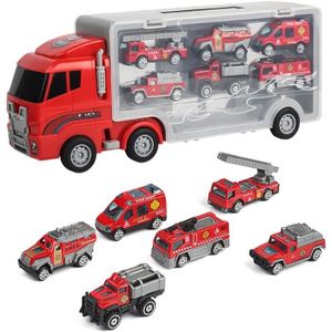 CAMION ENFANT Jouet de Camion de Pompier avec 6 Mini Voiture Jou
