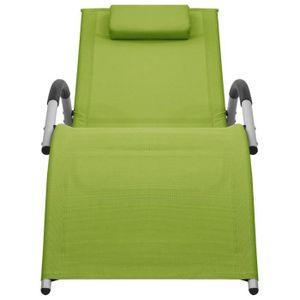 CHAISE LONGUE Chaise longue Textilène Vert et gris DIOCHE7793391843433