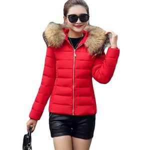 DOUDOUNE Doudoune rouge femme slim a capuche en fausse four