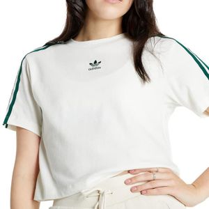 T-SHIRT T-shirt Blanc/Vert Femme Adidas Cropped