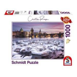 PUZZLE Puzzle 1000 pièces - SCHMIDT - Cygnes de Prague - 