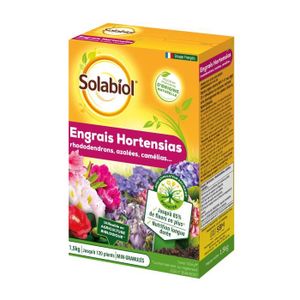 ENGRAIS SOLABIOL SORHOY15 Engrais Hortensias, Rhododendrons, Azalees et Camelias 100% Organique | Action Longue Duree, 1,5 Kg