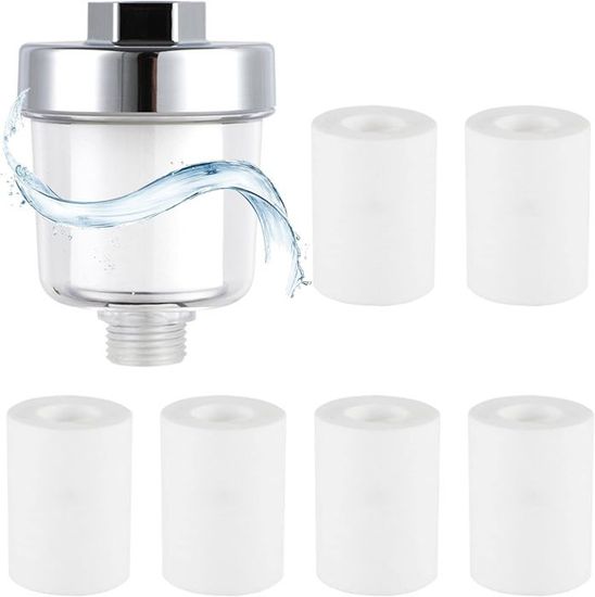 Ensemble de douche 5 pièces, filtre anti-calcaire et économiseur d'eau