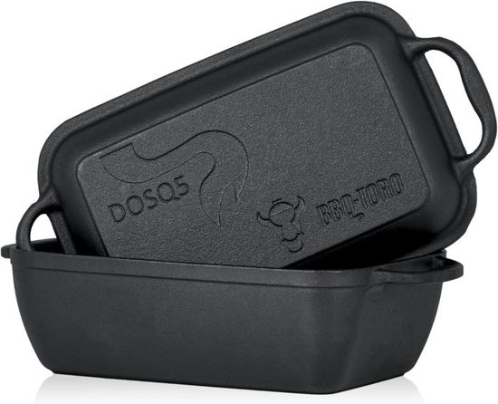 Moule à Pain En Fonte 28 Cm Avec Couvercle Et Poignées Silicone - Cocotte Polyvalente Four Et Induction