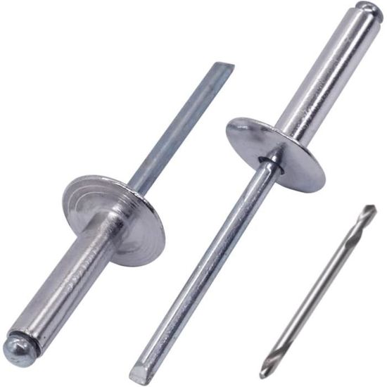 40 Rivets Aveugles Aluminium à Grande Bride - 4,8 X 12 Mm - Pour Assemblage Rapide Et Solide