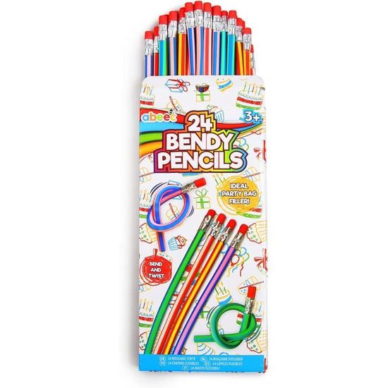 Lot de 24 crayons de couleur flexibles Lot de 24 crayons de couleur  assortis Pochettes de fête pour enfants à partir de 3 ans [184] - Cdiscount  Beaux-Arts et Loisirs créatifs