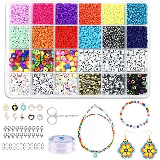 Kit De Perles Pour Bracelets DIY – 830 Pièces, Perles Animaux, Lettres, Fruits… Avec Boîte De Rangement