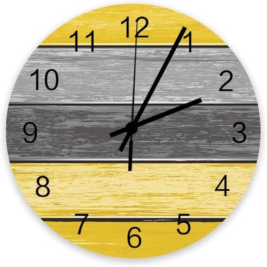 Horloge Murale Ronde Motif Olives Aquarelle - 24 Cm, Silencieuse, Sans Cadre - Décoration Cuisine, Bureau, Salon