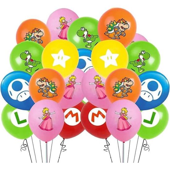 1 Bannière « Happy Birthday » 20 Ballons Mario Décorations De