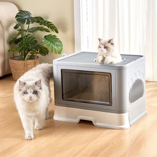 Bac à litière pour chat RAMASSE CROTTE Bleu Taille moyenne Conception jetable