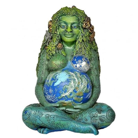 Statue Millennial Gaia Mère Terre 18 Cm – Figurine Résine Peinte Main, Déesse Terre, Décoration Spirituelle & Cadeau Maman
