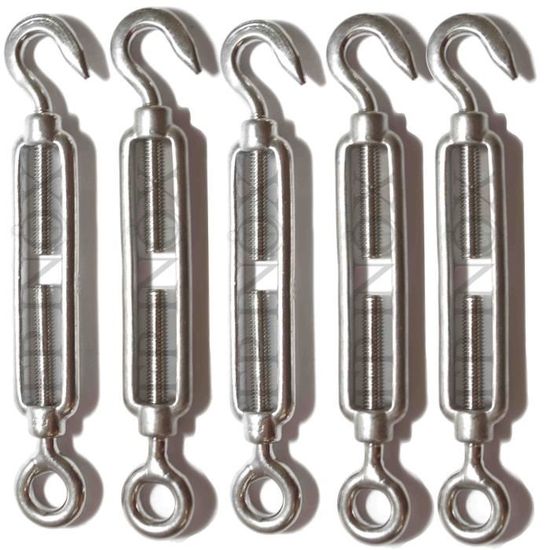 Tendeurs De Câble M6 Inox - Lot De 6, Crochet Et Œillet, Réglables Pour Clôture, Jardin, Support Plantes - 5