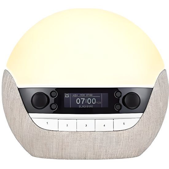 Lumie Bodyclock Luxe - 700FM Réveil Lumie avec FM Radio Enceinte Bluetooth Lumière Bleu Faible pour Sommeil NBCLE-F700