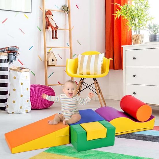 Blocs de Construction, 6 Grands Blocs Souples et Colorés, Jouets ...